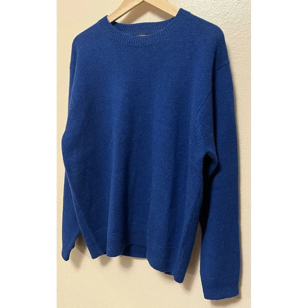 Pendleton Sweater Royal Blue Grandpa 100 Wool Washable Shetland Adult Mens Large